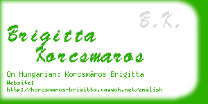 brigitta korcsmaros business card